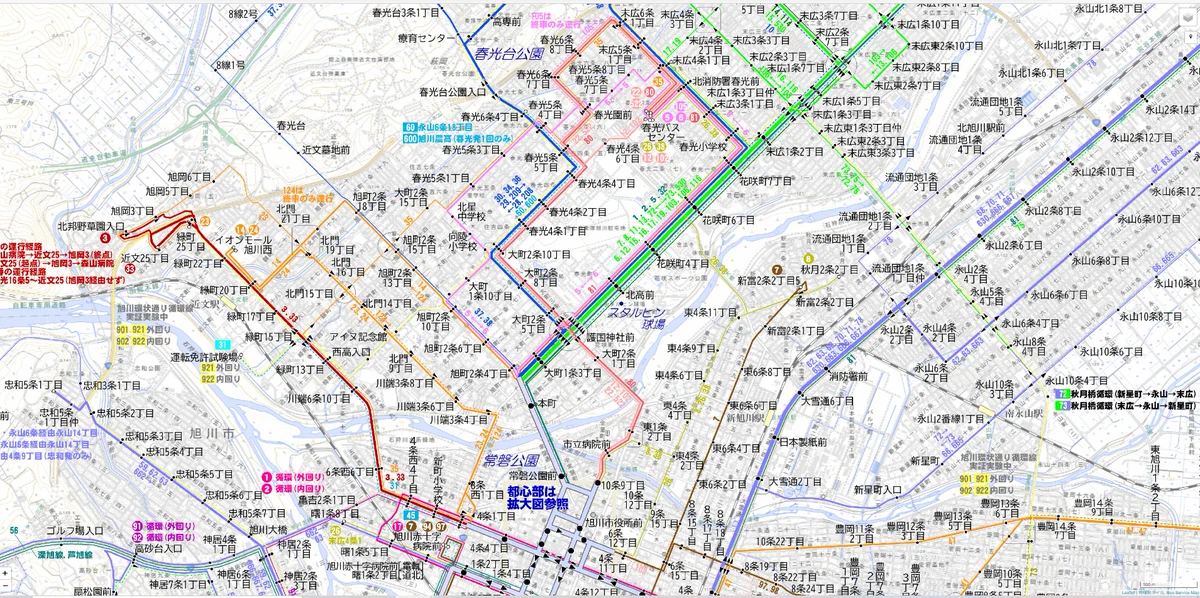 鉄道バスグッズ：旭川電気軌道 バス路線図その他計11点 yukai3chome on X: 