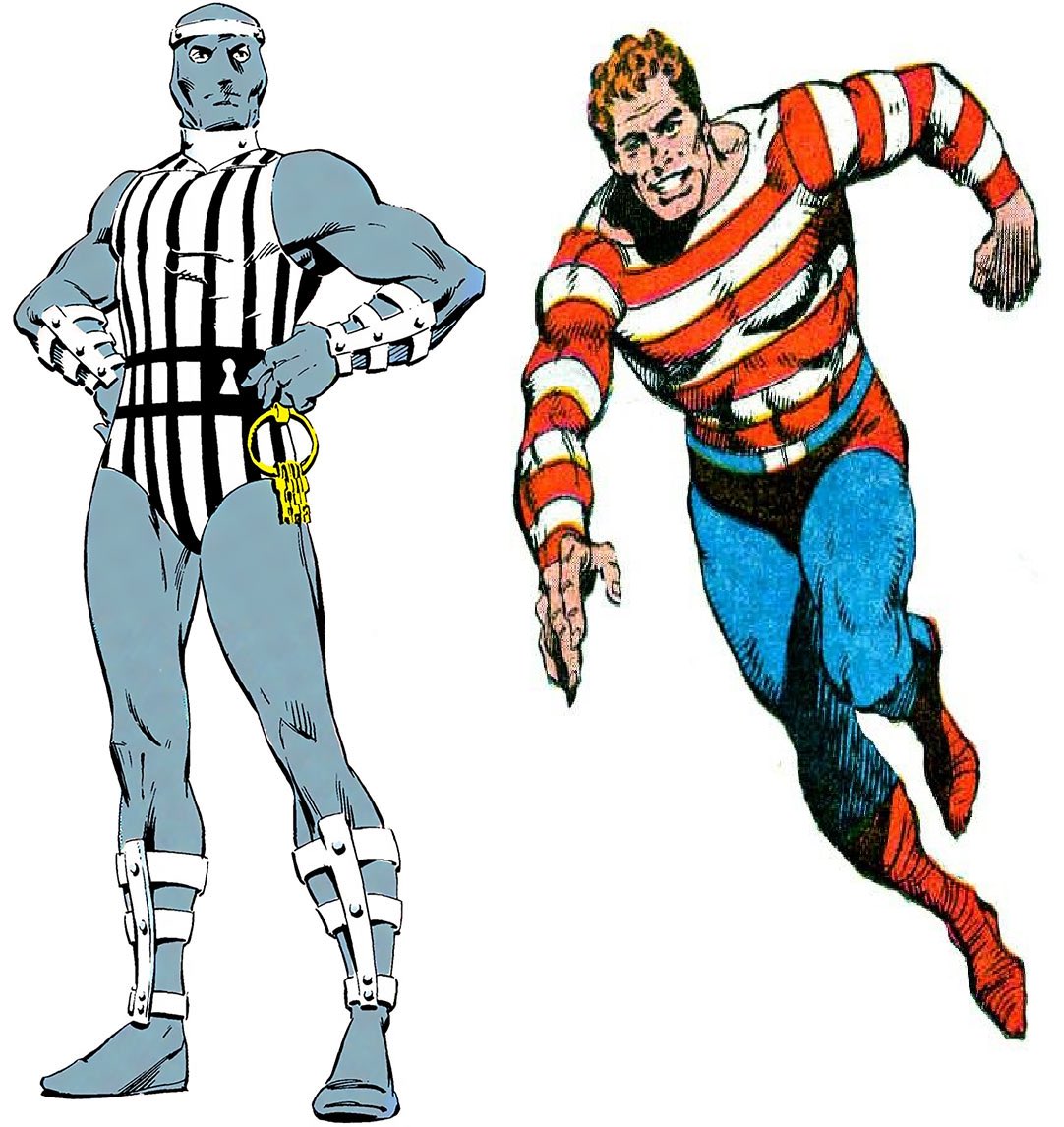 Master #mechanics. These twin redheads were impressive #engineers - #MasterJailer started good but turned foe of #Superman while #PatDugan #Stripesy always good but made a misstep of 2 along the way. earth-one-earth-two.blogspot.com/2012/05/stripe… - #dcu #Superman #JerrySiegel #SevenSoldiersofVictory