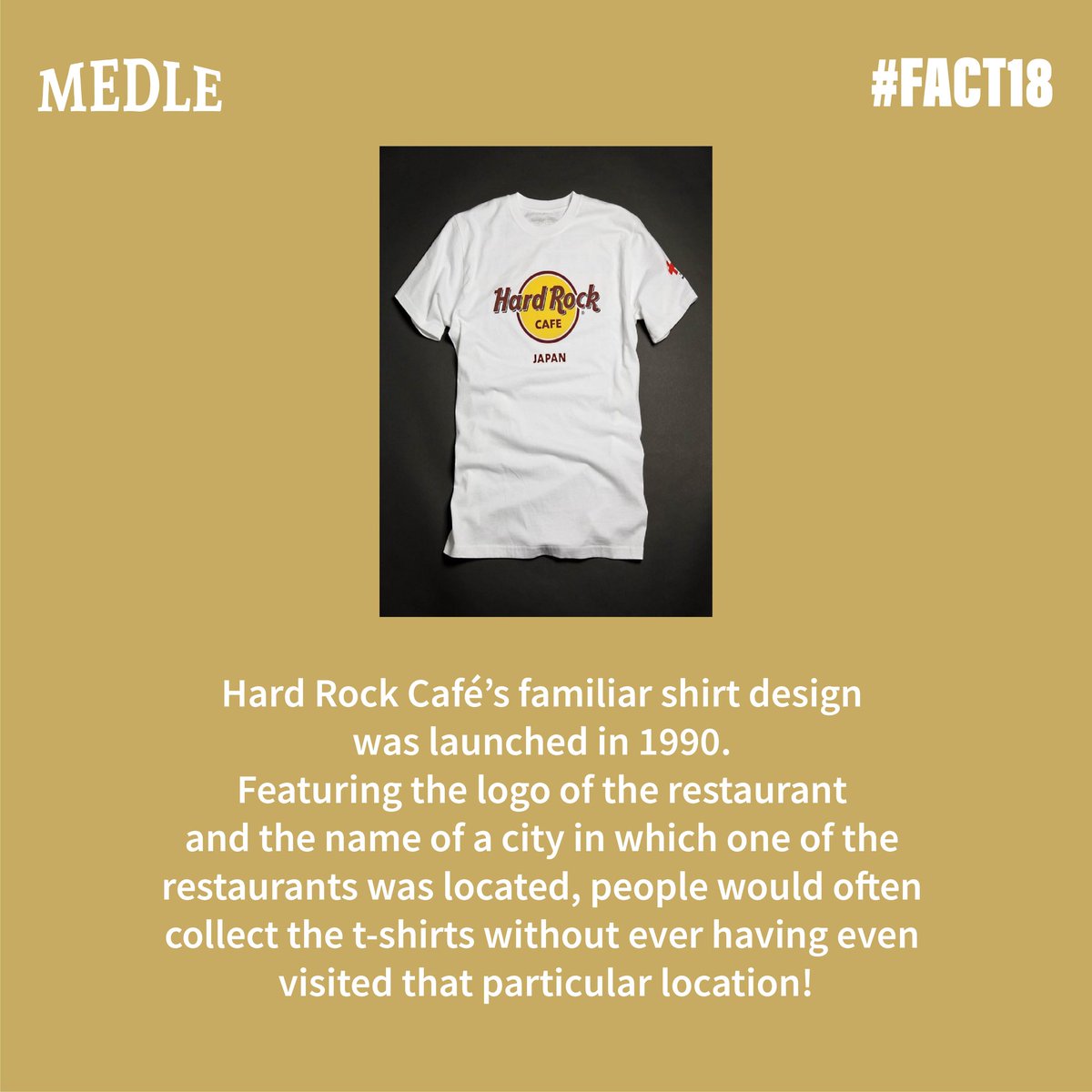 MedleClothing's tweet photo. #Fact18 is up 

Follow @MedleClothing for interesting facts 

#fact #FactCheck #Facts #FactsMatter #factsdaily #tshirt #HardRock #cafe #restaurant #clothing #shoppingonline #clothingbrand #SaturdayThoughts #medleit #medleclothing #buynow #lovetomedle https://t.co/OM0ai8TaKG