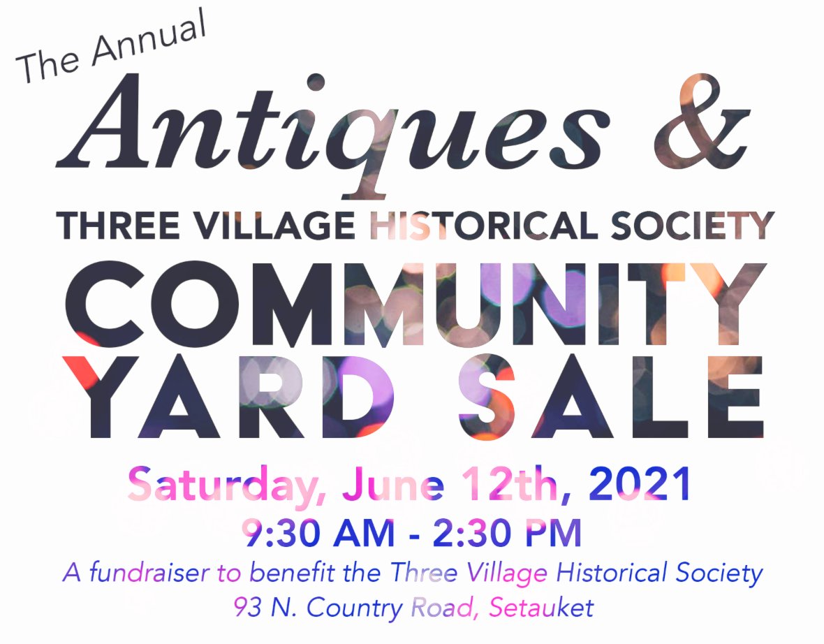 TODAY is the big day!! Come down to the BIGGEST Yard &amp; Antiques sale of the season at 93 N. Country Road in Setauket! conta.cc/2TjnZ2G