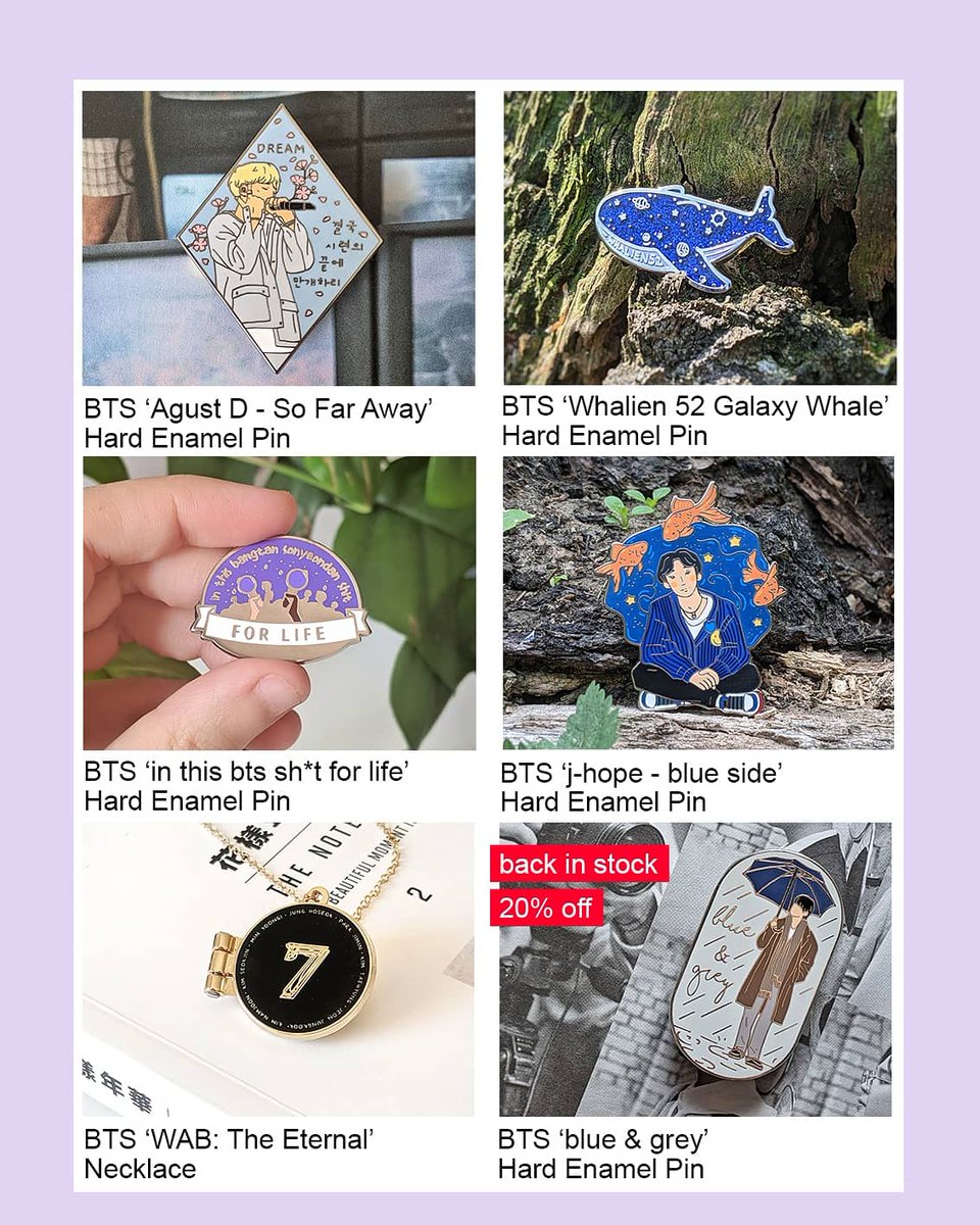 NapanoonCo's tweet image. 🎉New pins are now available 🎉

I'm also doing a little BTS Festa sale on all older enamel pins! ^-^ 
On napanoon.com or Etsy! 💜

Happy Festa weekend! 
#pinsale #8yearswithBTS #BTS