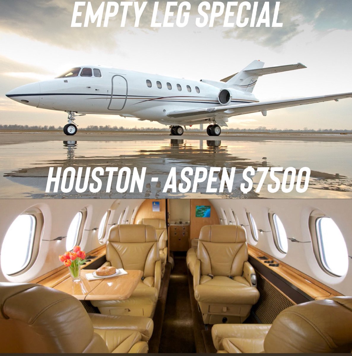 boltjetcharter's tweet photo. #EmptyLegSpecial
Houston - Aspen 
6.19.21 | 8 Pax
$7500 💰 

*Does not include taxes &amp; fees. #privatejet #privatejets #privatejetcharter #privatejetlife #privatejetbroker #jetcharter #jetcharters #emptyleg #emptylegs #businessjet #luxury #luxurytravel #travel https://t.co/8oZPuJYr9l