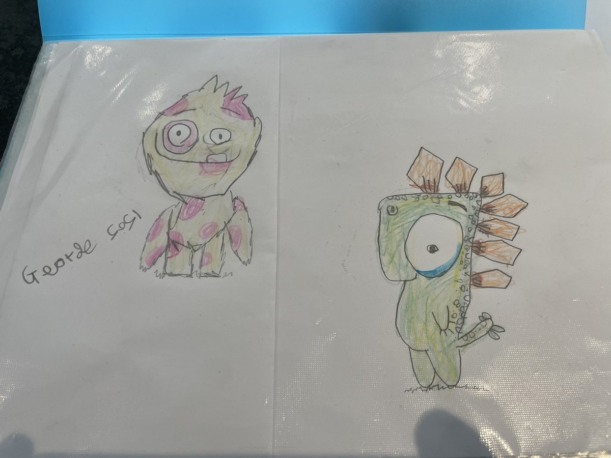 lorne2005's tweet photo. @RobBiddulph Here are some of George’s pictures, we just brought your activity book from the book shop. #DrawWithRob https://t.co/fSYfECdyir
