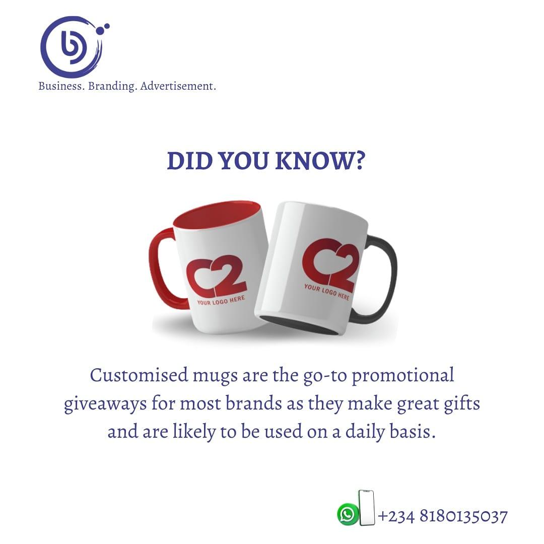 It may sound cliche but mugs offer a lot of branding potential as it is a versatile promotional product. 
👇👇👇👇👇👇👇👇

#Branded #Promotional #Productscorporate #Promotionalgift
#promotionalgiftitem
#purchasegiveaway
#itemmarketing
#personalizedmugs #industrialgiftitems
