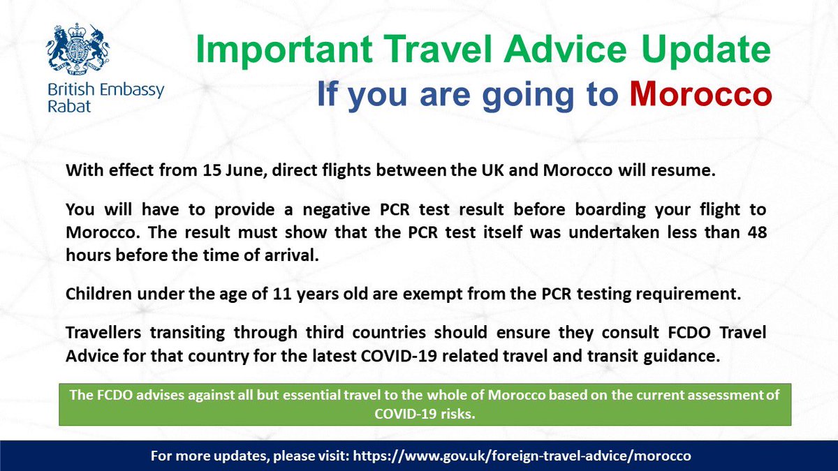 Important Travel Advice update if you are planning on travelling to Morocco 🇲🇦 

For more updates, please visit our Travel Advice: gov.uk/foreign-travel…