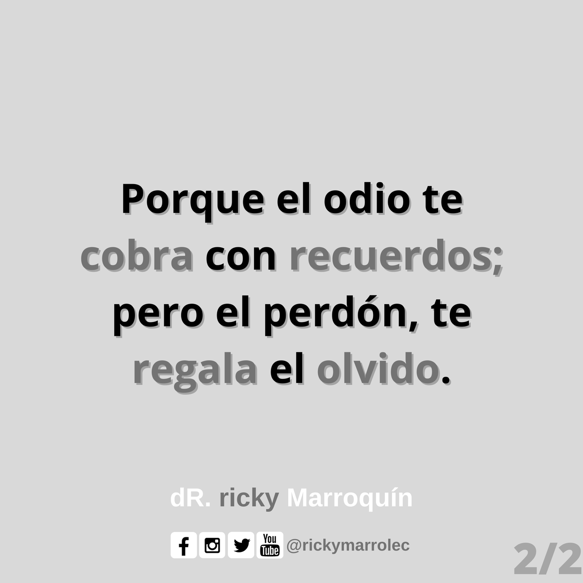 rickymarrolec's tweet photo. Odiar genera una deuda, perdonar una recompensa. Aprende ahora por qué es que no logras olvidar una mala relación. https://t.co/R6rnrL82tu