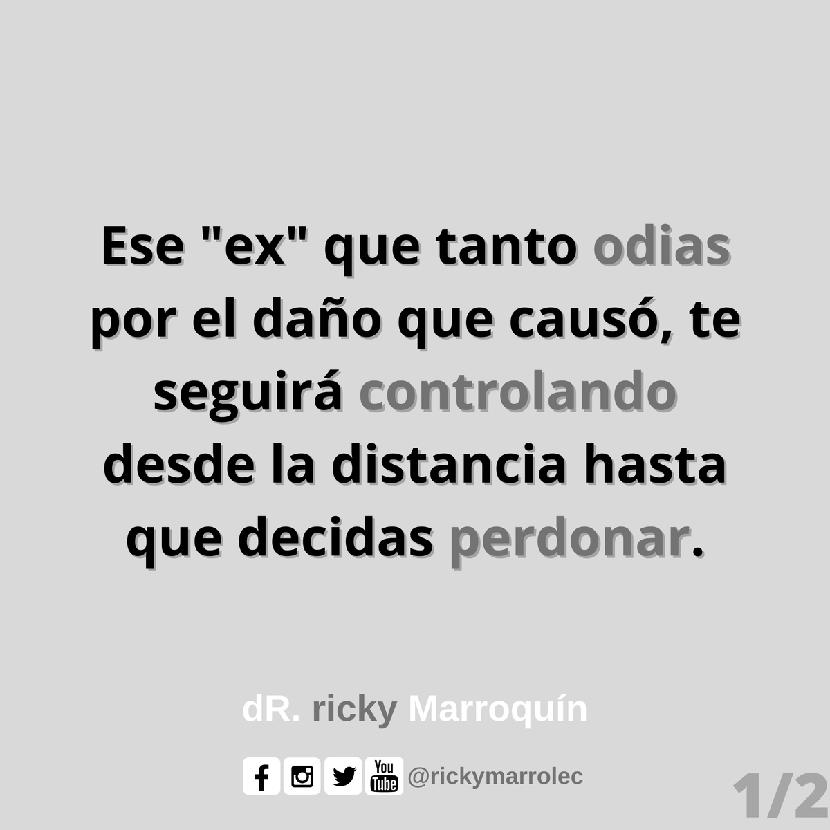 rickymarrolec's tweet photo. Odiar genera una deuda, perdonar una recompensa. Aprende ahora por qué es que no logras olvidar una mala relación. https://t.co/R6rnrL82tu