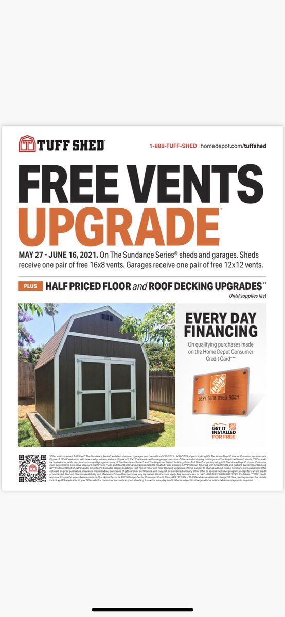 David Gibson (@dgibsontuffshed) on Twitter photo Promo close weekend starts NOW! Free Vents on any Sundance model+1/2 off roof&floor decking upgrades+everyday financing+free delivery, installation and no CA sales tax. Open to close for the next 5 days. <a href="/BrianTUFFSHED/">BrianTUFFSHED</a> @PS_RSM <a href="/JPierceHD/">jessica pierce</a> <a href="/LindaDelgadoDSM/">Linda Delgado</a> Promo close weekend starts NOW! Free Vents on any Sundance model+1/2 off roof&floor decking upgrades+everyday financing+free delivery, installation and no CA sales tax. Open to close for the next 5 days. <a href="/BrianTUFFSHED/">BrianTUFFSHED</a> @PS_RSM <a href="/JPierceHD/">jessica pierce</a> <a href="/LindaDelgadoDSM/">Linda Delgado</a>