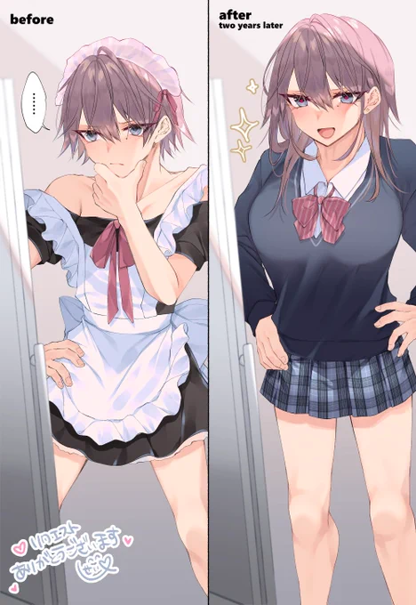 同一人物ビフォーアフター 

skebで描かせていただきましたthank you❣️
https://t.co/c4rXtFiGWH #Skeb #Commission @skeb_jpより 