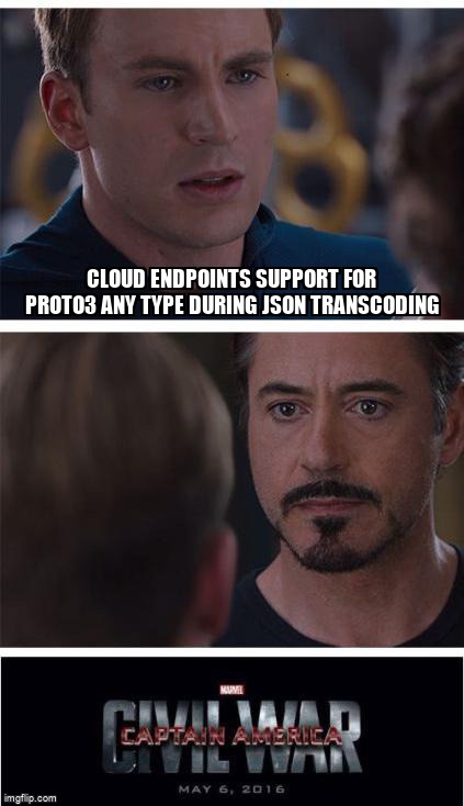 overflow_meme's tweet image. Cloud Endpoints support for proto3 Any type during JSON transcoding stackoverflow.com/questions/6795… #protocolbuffers #googlecloudendpoints #grpc