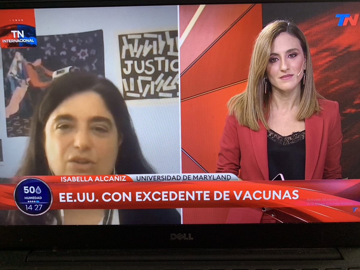 Gracias <a href="/carola_amoroso/">Carolina Amoroso</a> por la invitación a <a href="/todonoticias/">TN - Todo Noticias</a> para hablar de la donación de vacunas del Pte Biden  @GVPTUMD <a href="/bsosumd/">BSOS @ UMD</a> @lascUMCP