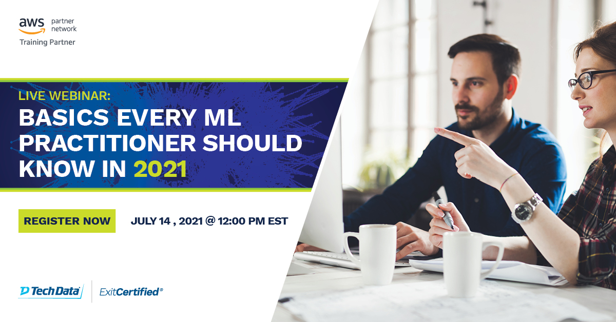 ExitCertified's tweet image. Catch us on July 14th, 2021, we’ll be hosting our new webinar: Basics Every ML Practitioner Should Know in 2021! Understand the must-have requirements for #ML in today&apos;s environment by signing up here: bit.ly/3iPqWmn #webinar #MLpractitioner