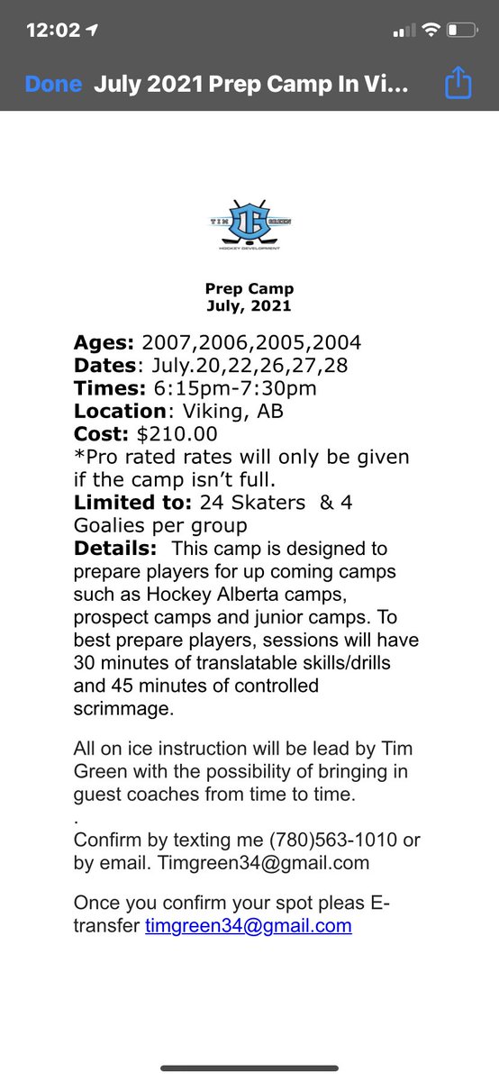 Prep Camp Announcement! Message me to reserve your spot. #tghockey #begreat