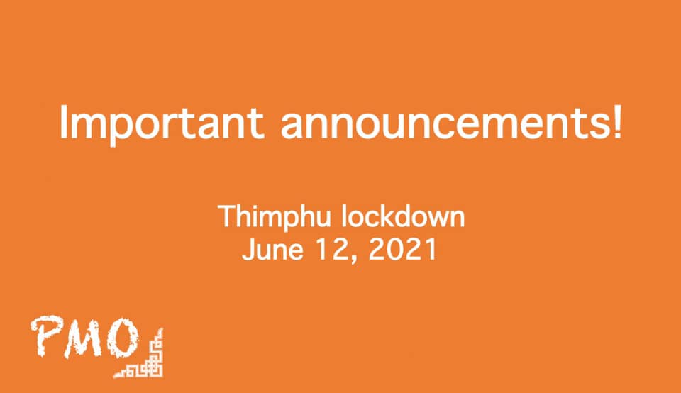 The National COVID-19 Taskforce would like to make following announcements, in view of the lockdown imposed in Thimphu tonight to assess the situation and prevent possible disease spread.

facebook.com/41011202576817…