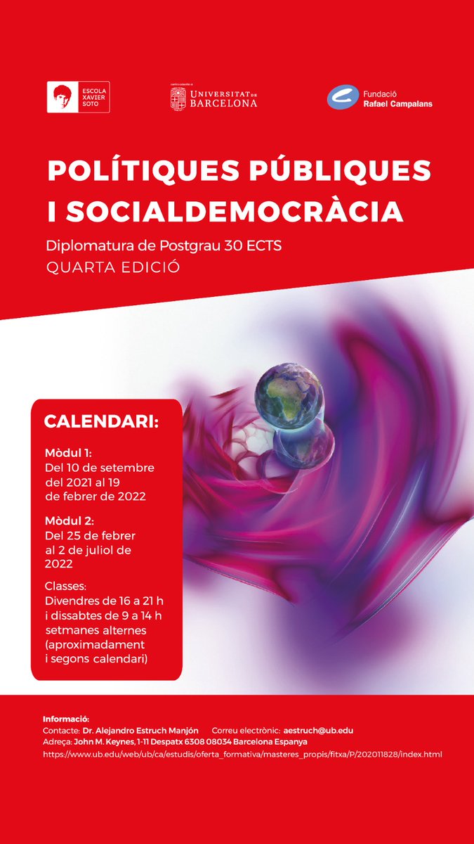 socialdemUB's tweet photo. Suspendimos la 3ra edición por las dificultades derivadas de la pandemia. Volvemos con la 4ta edición: "Políticas públicas y socialdemocracia" https://t.co/WOg0WiVgYd