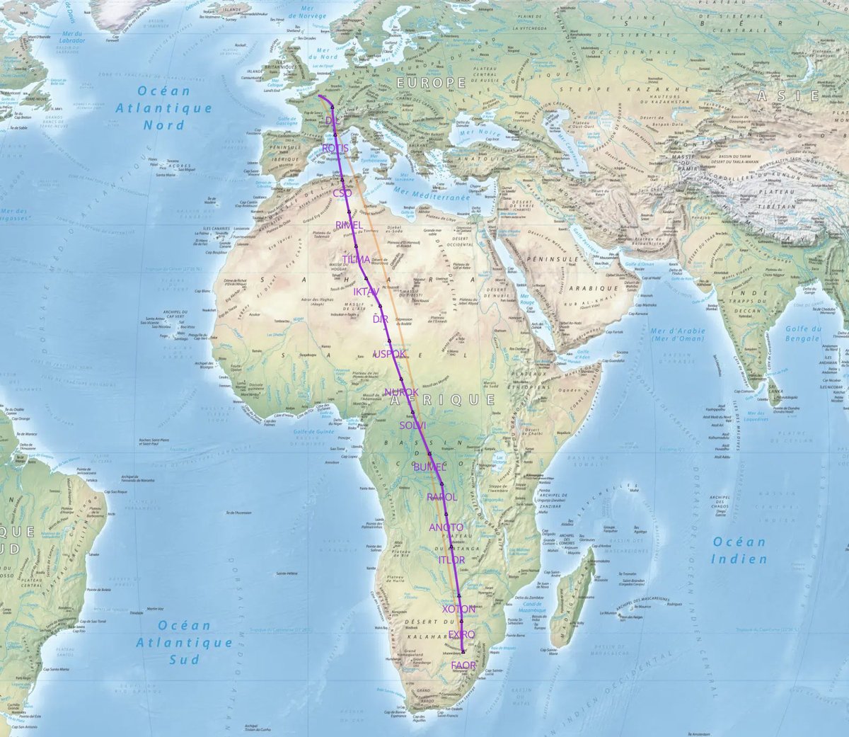 franck_marceau's tweet photo. Changement de saison. Passage de l’automne au printemps. Traversée de part en part de l’Afrique pour un retour au petit matin sur Paris #AF995 #AvGeek #JNB #CDG https://t.co/56TCSy0uha