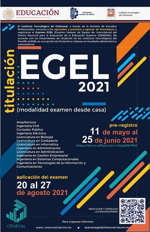 Titulación de licenciatura por opción EGEL de CENEVAL 
¡Titúlate ya!
Consulta la convocatoria:
👉 bit.ly/3xgwyd7