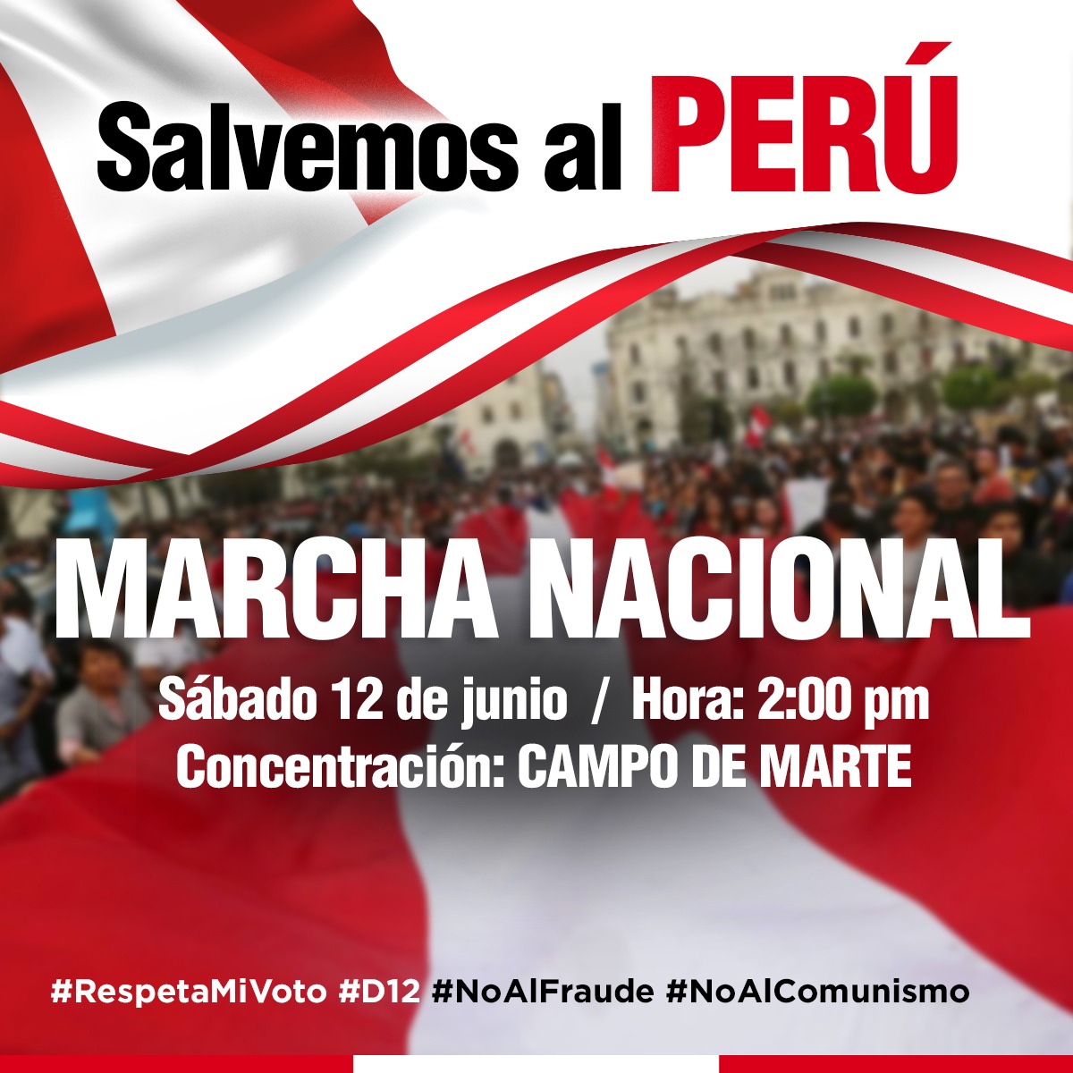 fpbarranco1's tweet photo. #MarchaNacional TU VOTO PUEDE SALVAR EL FUTURO DEL PAÍS. NO PERMITAMOS QUE LO VULNEREN. @milytakayama @FPLimaco @msalazarcongres @patty_juarez_ @luchootoya @amerinoreyna @rosangellafp @Frospigliosi @luchogalarreta https://t.co/tn9XQZgBuw