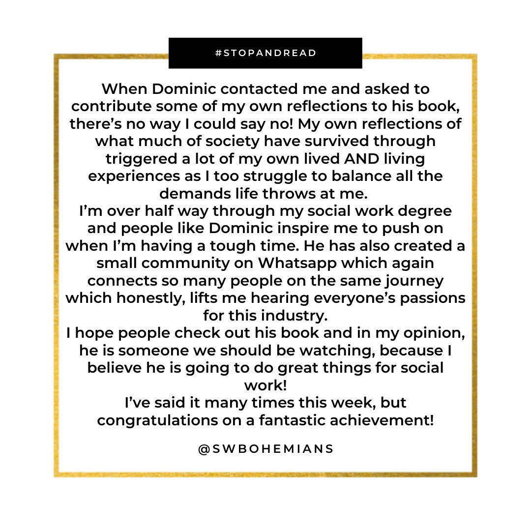 SWbohemians's tweet photo. This #stopandreadsaturday we wanted to give a special shout out to an amazing social work student who has released his 1st book this week!Team member @duane_phillips_ has provided this book review & we wanted to highlight our support & admiration, so happy for you @SingleDadSW ☺️ https://t.co/txfswrxJSm