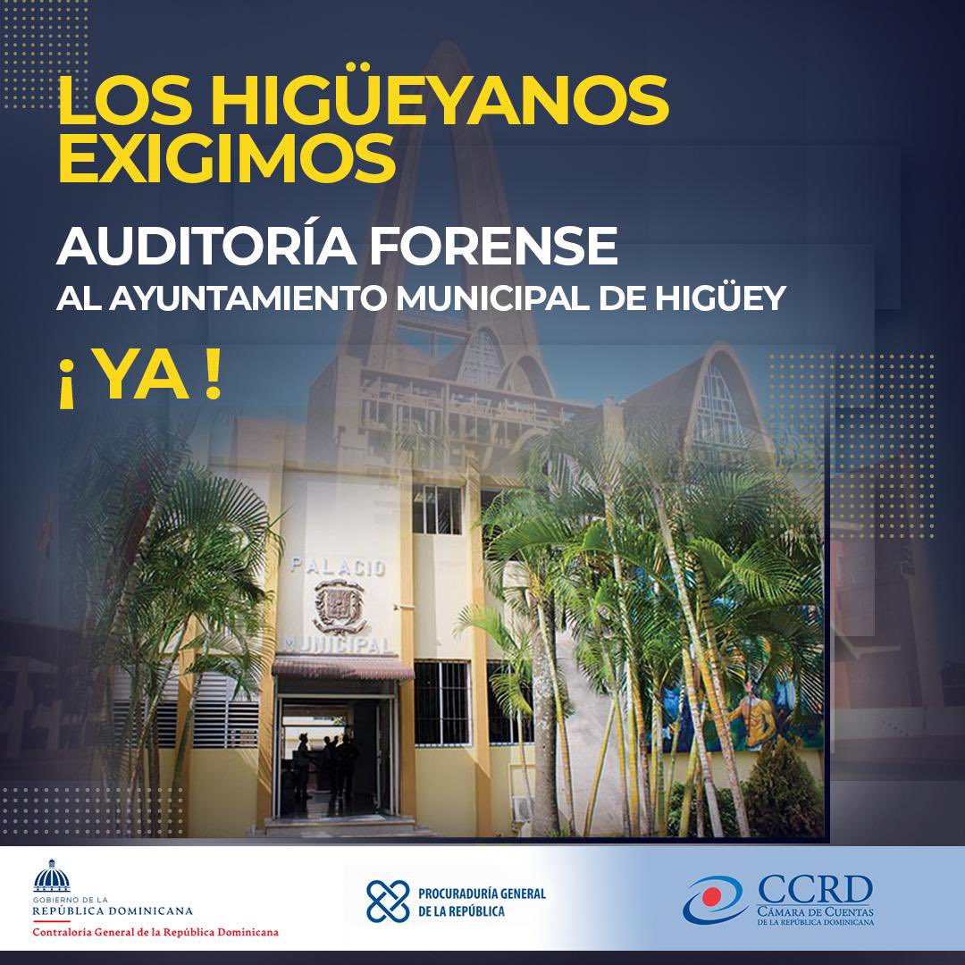 𝓜𝓮𝓻𝓿𝓲𝓷 𝓐. 𝓡𝓮𝔂𝓮𝓼• on Twitter "¡ *QUEREMOS AUDITORÍA FORENSE AYUNTAMIENTO HIGÜEY* ! 