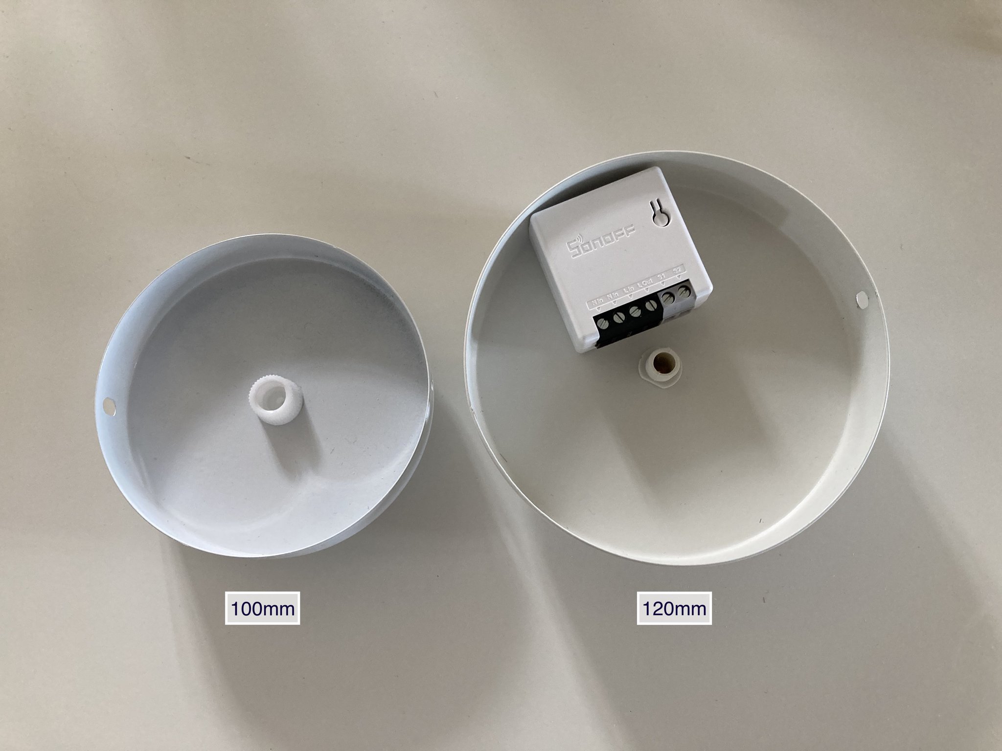 Sonoff mini ceiling rose top