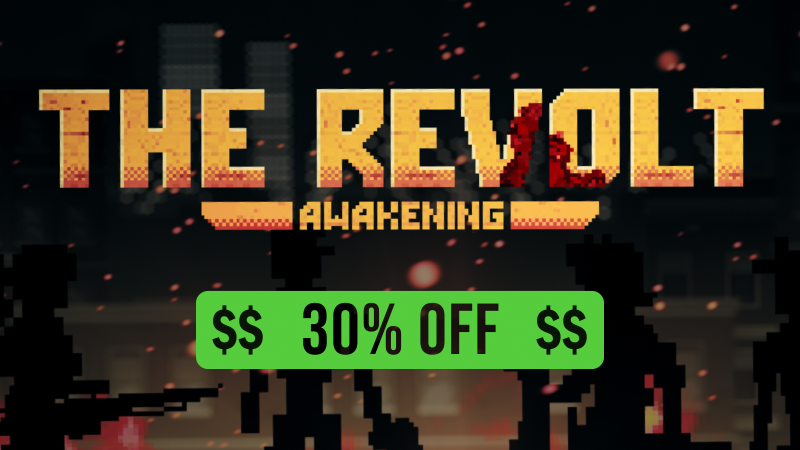 To celebrate the arrival of summer and vacations, The Revolt: Awakening is 30% off for 1 week from this Saturday 4pm (UTC+8)! 
store.steampowered.com/app/736240
.
#dev #indiedev #gamedev #indiegame #pixelart #design #indiegames #screenshotsaturday #GameMakerStudio2 #GameMaker