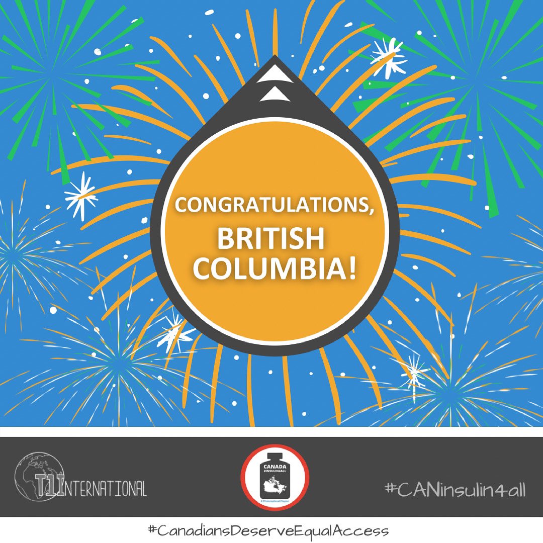 And then there were 4!
British Columbians with t1d may now be eligible for Dexcom CGM coverage under certain PharmaCare plans.  An estimated 20,000 people will benefit from this change in the next 3 years.  4/13 prov &amp; terr now have some sort of cgm coverage! Let’s keep it going!