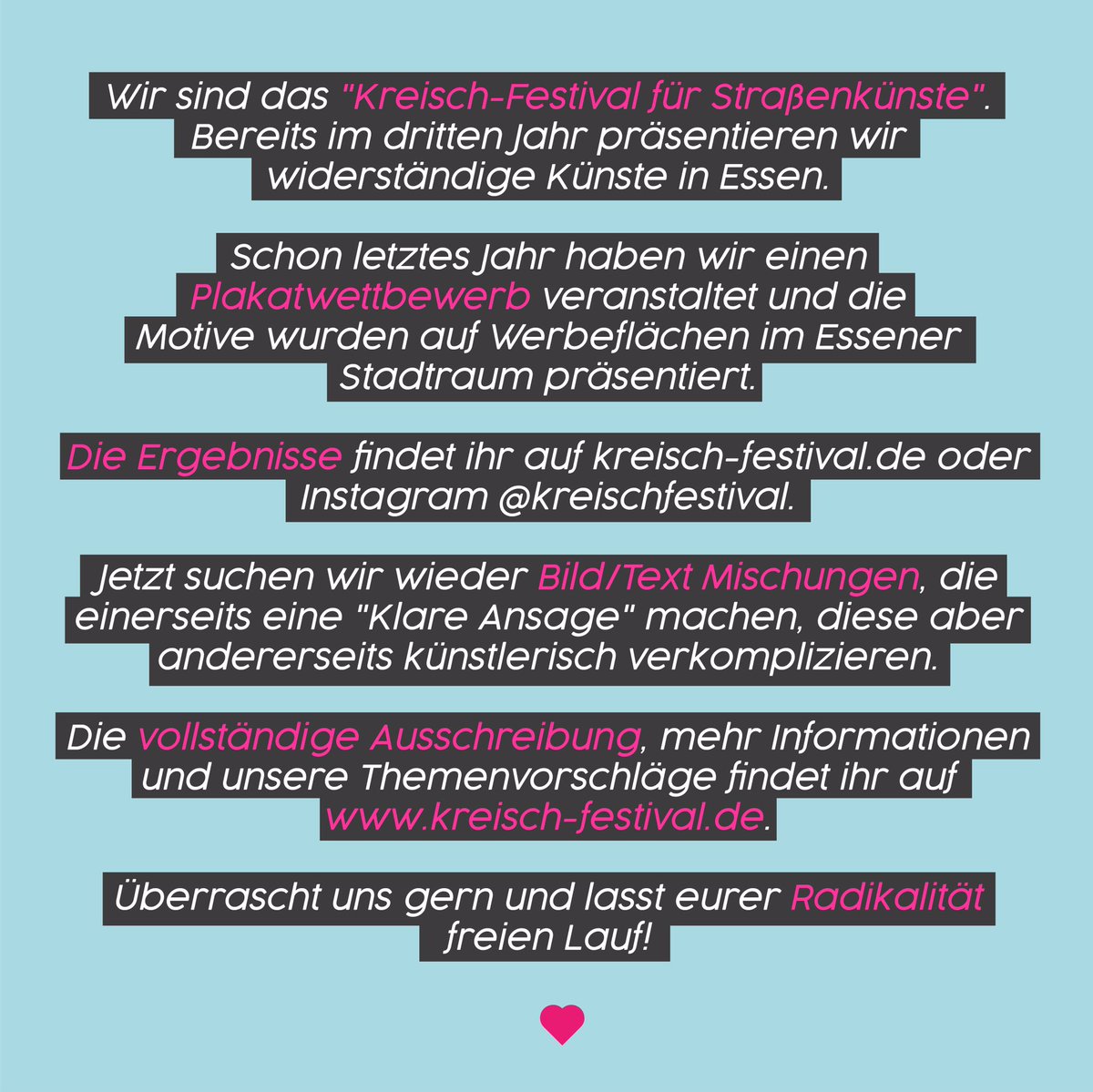 denkodrom's tweet photo. Klare Ansage #2 - Plakatwettbewerb für politische Plakatkunst
Das Kreisch!-Festival sucht Druckvorlagen in A1 - bis 10.7.21
 https://t.co/hEMCvR5WQl https://t.co/3FeJqNt4e8