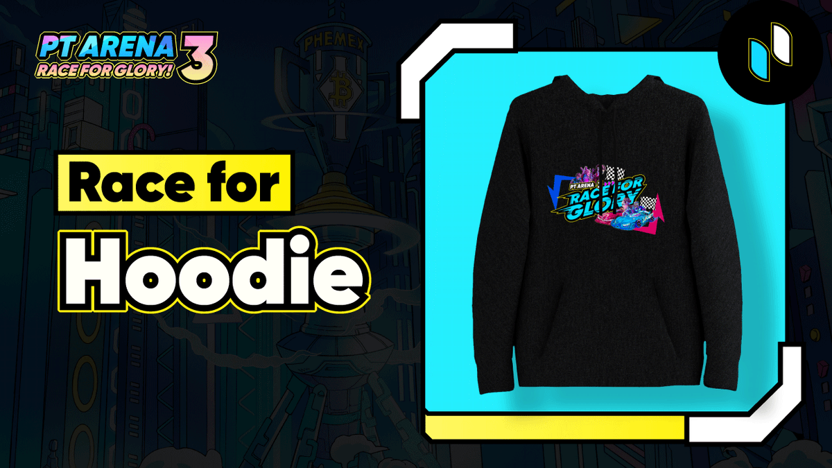 Phemex_official's tweet photo. ✨RACE FOR HOODIE✨ 

To Enter
✅RT with hashtag #PTArena
✅Tag 3 friends
✅Answer: If there are 100 team members, how much $ can the captain get?

5 winners get 20 $USD bonus + 1x themed merch! Don't forget to change your Twitter avatar to increase your chances of winning! 😎 https://t.co/PrXqIwt5Fy