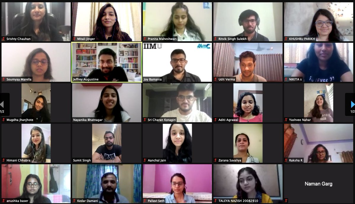 IIM_Udaipur's tweet photo. The first session of e-Udyama was successfully conducted with a participation of over 150 aspirants from across the country.
The meet concluded on a grand note with great enthusiasm and energy from the students' side.
#IIMU #IIM #IIMUdaipur #Meet #Alumni #CAT2020 #Bschool #MBA https://t.co/tc1S5d2RJG