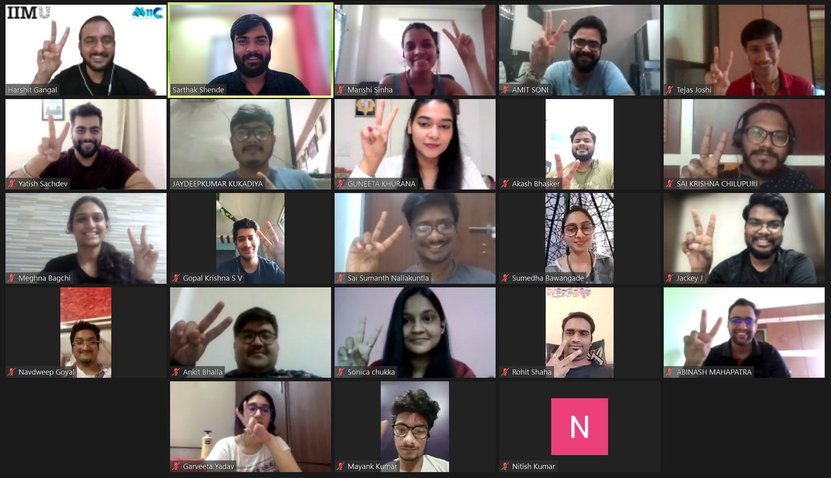 IIM_Udaipur's tweet photo. The first session of e-Udyama was successfully conducted with a participation of over 150 aspirants from across the country.
The meet concluded on a grand note with great enthusiasm and energy from the students' side.
#IIMU #IIM #IIMUdaipur #Meet #Alumni #CAT2020 #Bschool #MBA https://t.co/tc1S5d2RJG