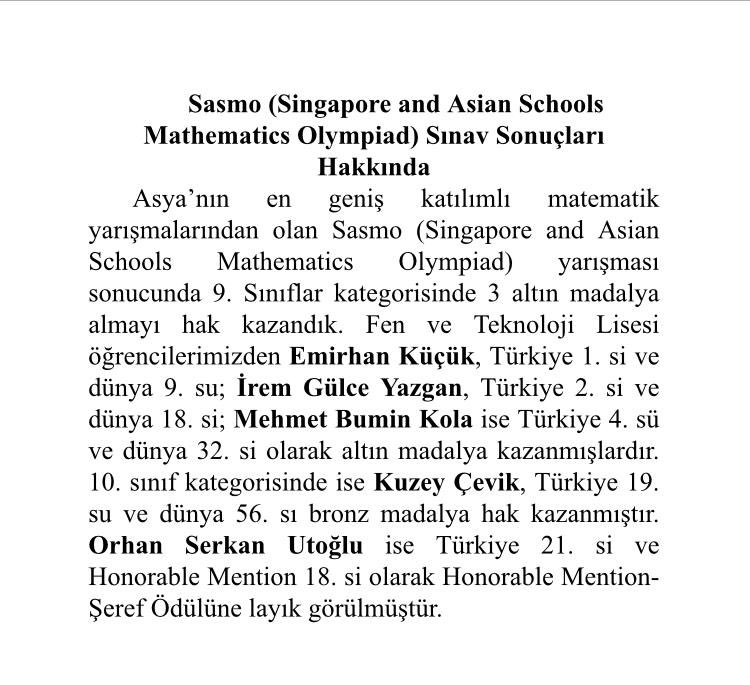 🏅Singapur ve Asya Matematik Olimpiyatları’na Bahçeşehir Koleji Ankara 50. Yıl Kampüsü Öğrencileri Damga Vurgu!

Sevgili öğrencilerimizi tebrik ederiz.👏🏼