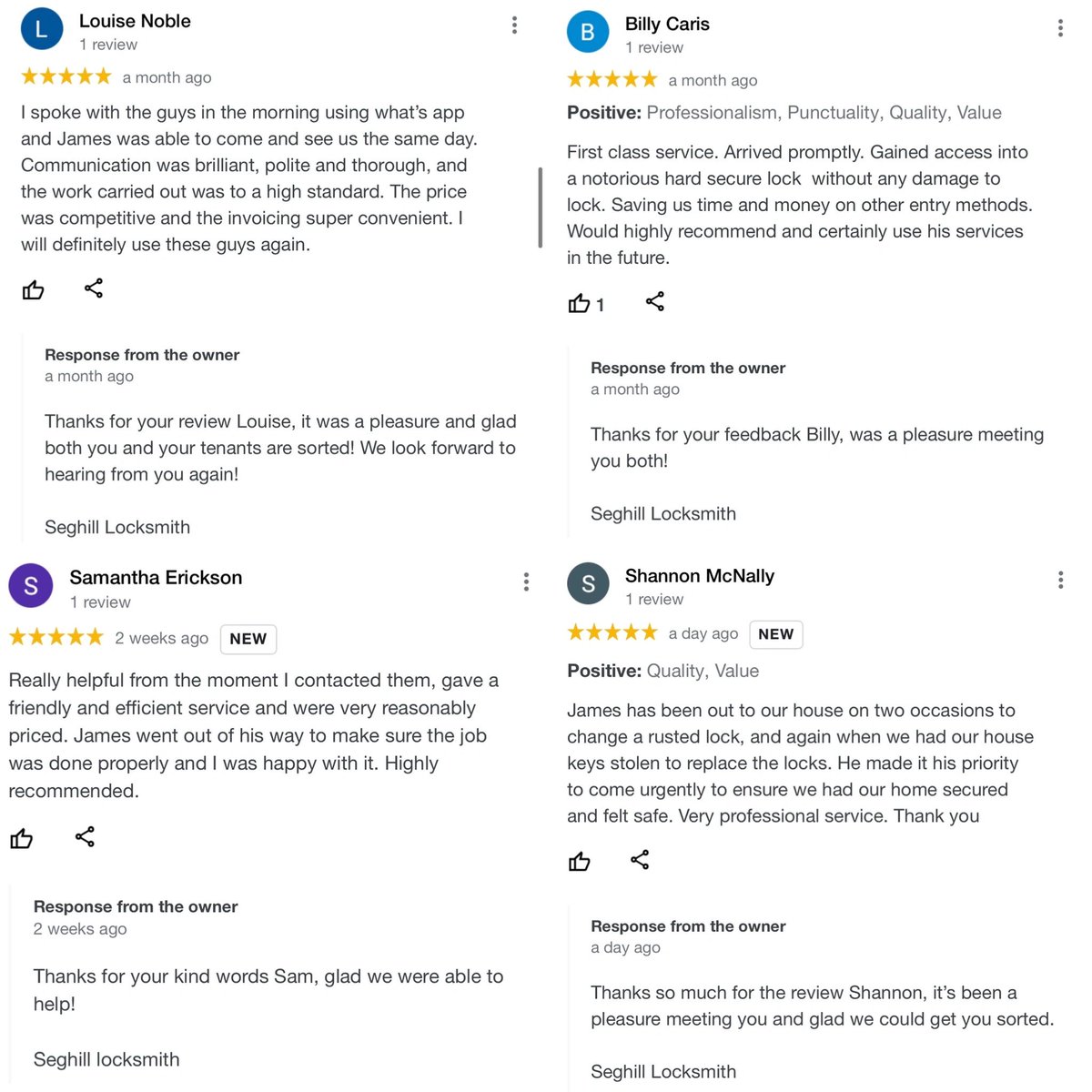 One of the best parts of our job is interacting with many amazing customers! We have been lucky to receive so many positive reviews from our customers and we are very grateful! Here are just a few of our recent reviews. 
#locksmith #localbusiness  #fivestarreview #happycustomer