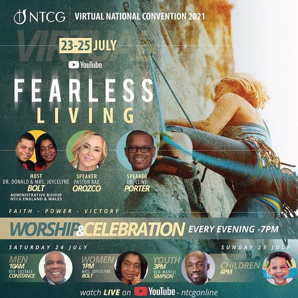 2021 NTCG Virtual National Convention Weekend, main sessions start from. FRIDAY to SUNDAY at 7pm plus WDM, Lifebuilders and Youth sessions over the weekend.