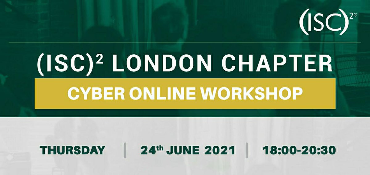 isc2londonchapt's tweet photo. June 2021 Members Meeting - https://t.co/UWLGwczdDg

The (ISC)2 London Chapter team cordially invites you to attend our Q2 members workshop. Due to the current restrictions in place, this meeting will be held online https://t.co/tAB0ADdsQa