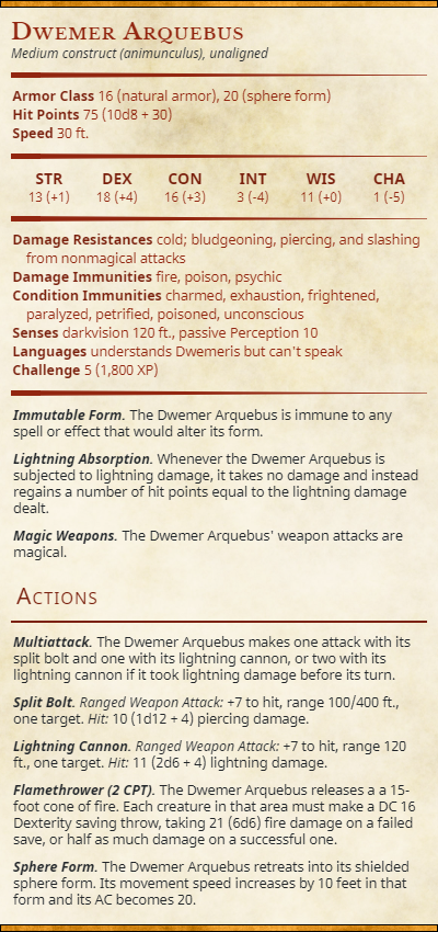 JonaNekyn's tweet photo. Some of the Dwarven animunculi #statblocks from earlier in my #DnD campaign. Two ballistas managed to mess the armored characters up worse than the colossus... https://t.co/aXMUK5h0mc