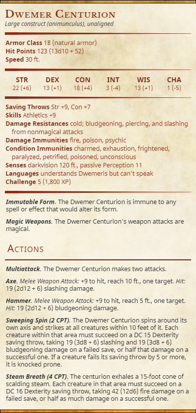 JonaNekyn's tweet photo. Some of the Dwarven animunculi #statblocks from earlier in my #DnD campaign. Two ballistas managed to mess the armored characters up worse than the colossus... https://t.co/aXMUK5h0mc
