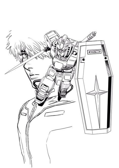 本日も沢山のリツイート・いいねありがとうございました!感謝のイラスト投下!彩色前のパーフェクト・ガンダム!線画状態をどぞ〜(^O^) 