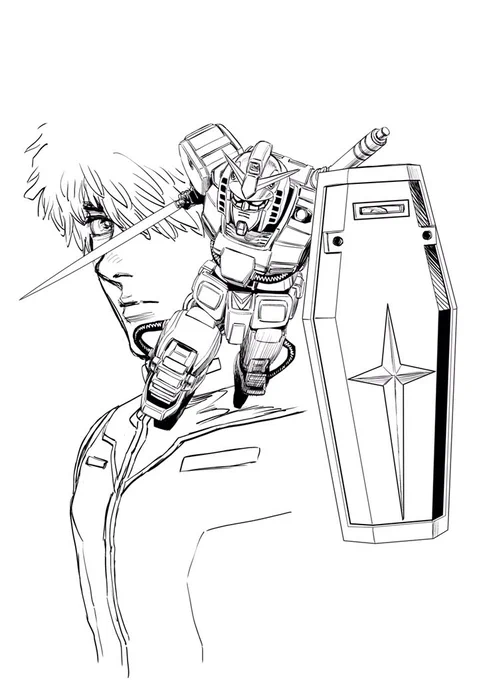 本日も沢山のリツイート・いいねありがとうございました!感謝のイラスト投下!彩色前のパーフェクト・ガンダム!線画状態をどぞ〜(^O^) 
