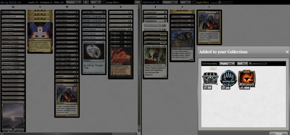 Bom dia Nação Pauperiana. Teve AsA hoje no top4 do Pauper Challenge! <a href="/RiuuK1/">RiuuK1</a> jogando com o "BW da Peste" (Orzhov Prestilence), conseguiu esse excelente resultado. Parabéns Douglas, sucesso demais! VQV, BBMP!!! #MTG #PAUPER #PAUPERTEAMS