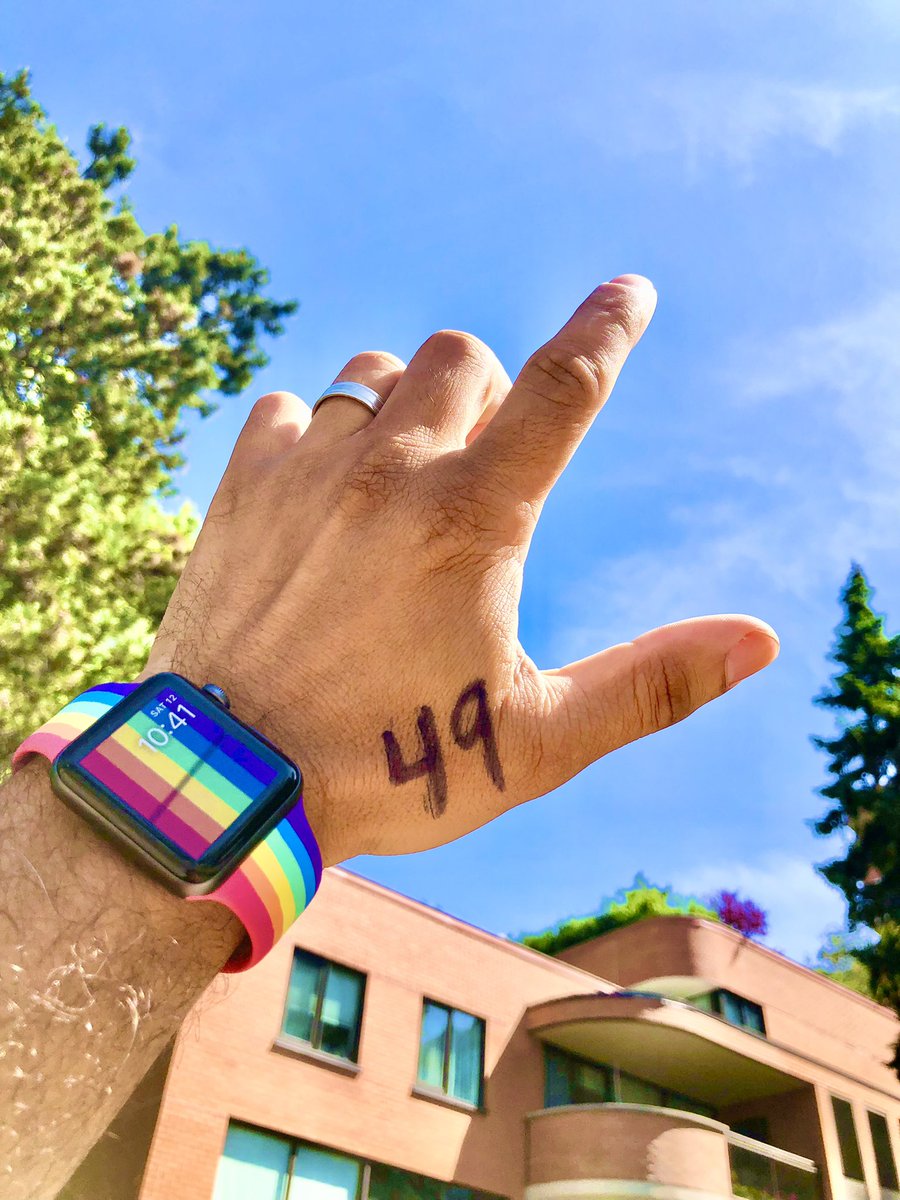 Istifo's tweet photo. “Why do you have 49 written on your hand?” Because 5years ago today 49 members of the LGBTQ community were slaughtered in a place where they should have felt the safest. Where they were surrounded by friends, music, dancing, and love. @pulseorlando https://t.co/HjXmpeSXGY
