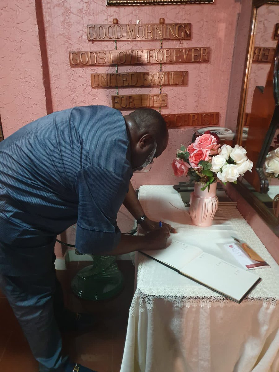 On a condolence visit to MAMA EVELYN, the widow of PROPHET TEMITOPE BALOGUN JOSHUA, at The Synagogue of all nations... @tbjoshua