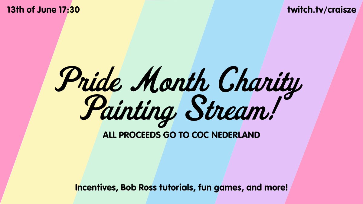 craisze_'s tweet photo. 🚨 ANNOUNCEMENT TIME 🚨

Tomorrow I'll go live with a Pride Month PAINTING Charity Stream! Oh lord. It is happening. My painting skills are abysmal and now I will do it on stream. Send help!?

13th of June - 17:30
https://t.co/JT5Z41hSTw https://t.co/pkxpcZf2bb
