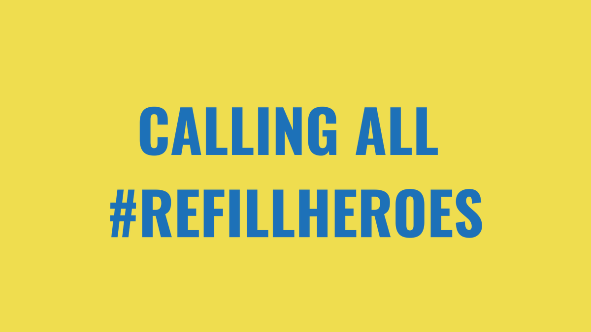 Refill's tweet photo. Are you a #Refill Hero? Is someone in your community always going above and beyond to #ChooseToReuse? Is there a local business or brand winning at the #RefillRevolution?🦸💧 Tell us more and nominate them as one of our #RefillHeroes 💪https://t.co/rpRZpHdkYU https://t.co/xkMNiCvWgx