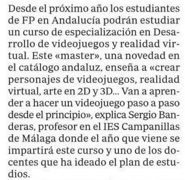 Máster FP Videojuegos y VR Polo Digital tweet media