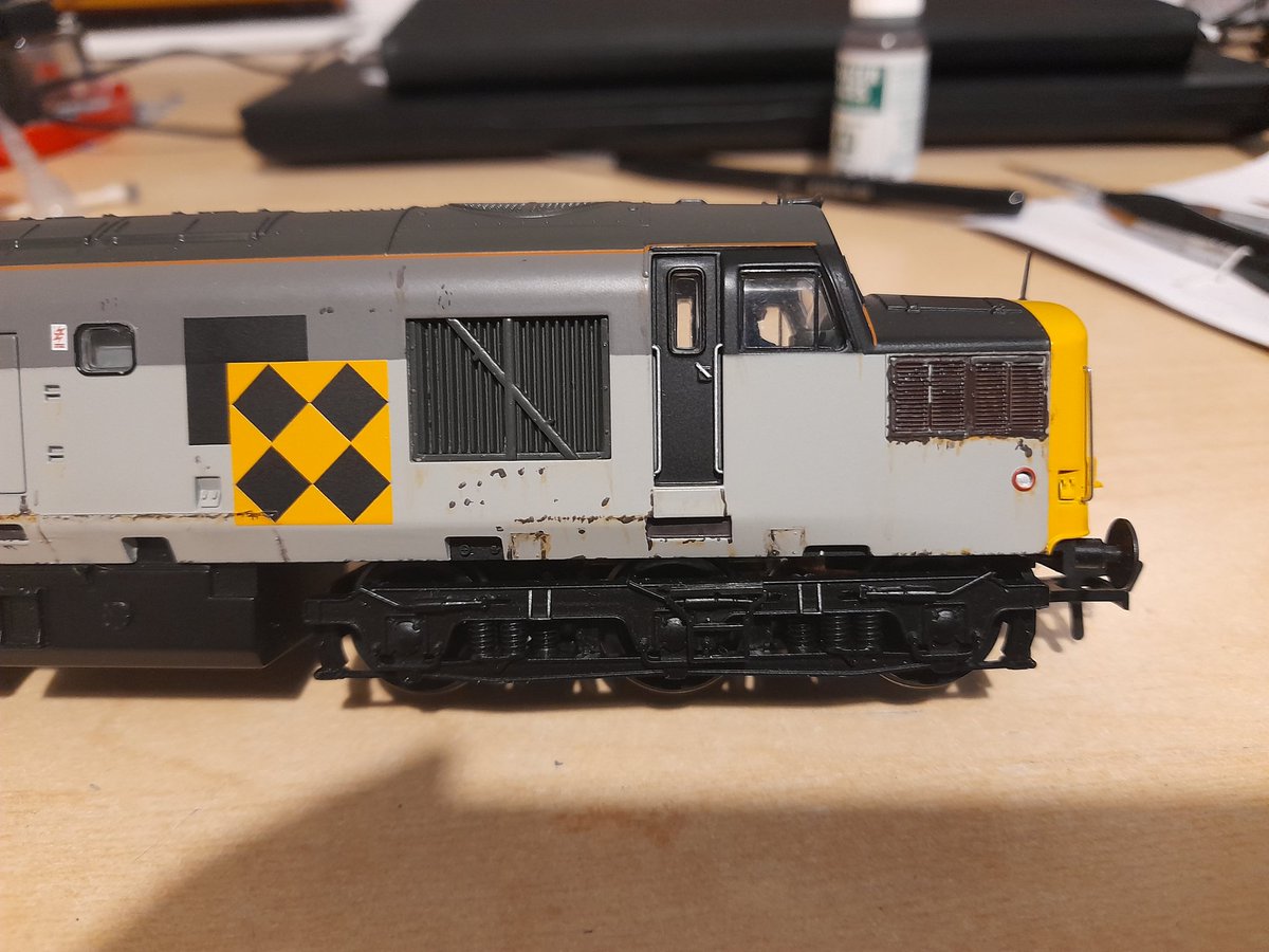 WildBoarModels's tweet photo. Another chance at spoiling a loco, needs new numbers before I get the airbrush out. Working from 1999 photos of 37229 (admittedly not a perfect match detail wise) https://t.co/ywv5zeQkEb