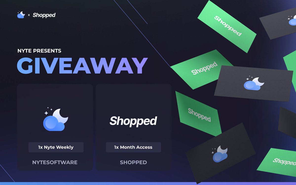 Nyte Software (@nytesoftware) on Twitter photo 🚨 GIVEAWAY ALERT 🚨
Two winners, each will receive one Nyte AIO weekly and one free month of @tryShopped 💫
To enter:
- Like
- Retweet
- Follow @tryShopped & <a href="/nytesoftware/">Nyte Software</a>
Good luck 🍀 🚨 GIVEAWAY ALERT 🚨
Two winners, each will receive one Nyte AIO weekly and one free month of @tryShopped 💫
To enter:
- Like
- Retweet
- Follow @tryShopped & <a href="/nytesoftware/">Nyte Software</a>
Good luck 🍀