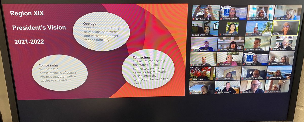 ACSA Region 19’s President’s Vision! Compassion, Courage, and Connection. Thank you Kyley Ybarra for your leadership! #ACSALeadsIE