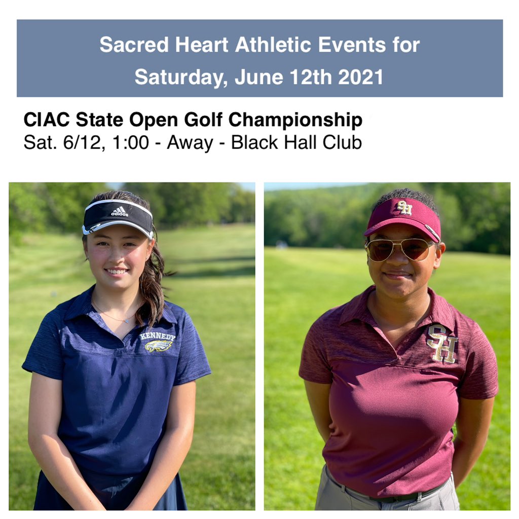 SHHS_Hearts's tweet photo. Good luck to freshmen Aoife Devaney (left - Kennedy) and Laniah Moffett (right - Crosby/Sacred Heart) on today’s @ciacsports State Golf Open! Both ladies are the first two Waterbury female golfers to qualify for this tournament. #GoHearts #GoEagles #GoBulldogs #SHfam #ctgolf https://t.co/PWm5AJNigQ