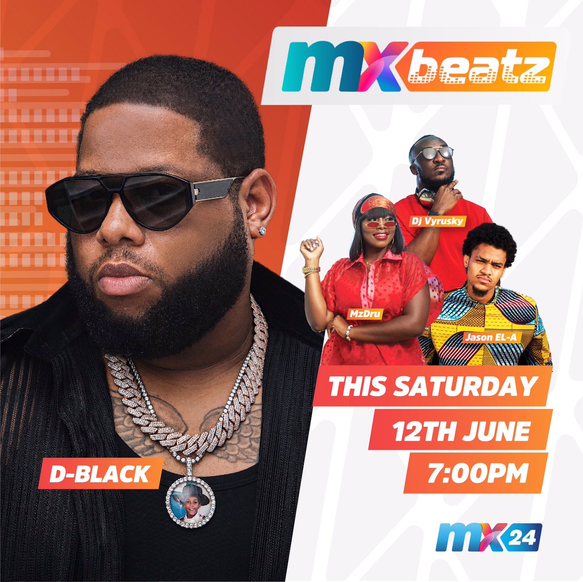 mx24gh's tweet photo. Tonight, we take the roof off unlimited Xcitement with @DBLACKGH coming through on #mxbeatz. Brace yourself for the finest in entertainment, music and more with @JASONEL_A @MzDru @djvyrusky at 7:00pm. LETβS GO π₯
#mxbeatz #ghanamusic #funfearlessfactual #loyaltyalbum https://t.co/0Ul7wM8QJC